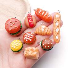20 buah Liontin Resin Bentuk Makanan Burger Roti untuk Pembuatan Perhiasan DIY Anting Liontin Berbagai Desain untuk Pembuatan Perhiasan Gelang Kalung - MultiWarna - View 9