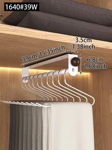 1pc Pull-Out Sliding Clothes Rack, Multi-Functional Wardrobe Storage, Heavy Duty Adjustable Clothes Rack, Space-Saving Clothes Rack Bar, Suitable For Bedroom Wardrobe, Apartment, Dormitory,Bedroom Room Decor,Back To School - Grey - View 12