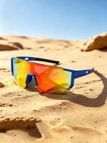 1 Pair Frameless Silver Outdoor Off-Road Desert Cycling Large Frame Windproof Sand-Proof Sports Goggles - Multicolor - View 3