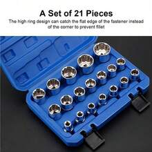 21-teiliges 1/2-Zoll-Steckschlüsselset 8–36 Mm Mit Aufbewahrungsbox, Komplettes Chrom-Vanadium-Stahl-Set Für Autoreparatur, Maschinenmontage & Heimwerkerprojekte – Ideal Für Hobbymechaniker in Der Heimischen Garage, Professionelle Techniker & Wochenendheimwerker - A - Übersicht 4