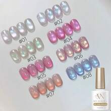 MISS MIANEL 10ML 1件裝夏季純色牛奶霜貓眼凝膠指甲油，白色指甲，2026新款亮面冰透玻璃珠裸色妝感絲綢通勤保濕高光月光貓眼，粉藍指甲、綠紫指甲，美甲用品 - 彩色 - 查看 25