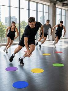 5 Buah Alat Latihan Kecepatan dan Kelincahan 10cm, Cakram Penanda Titik Bulat Berwarna-warni Anti Selip, Penanda Tambahan untuk Latihan Sepak Bola dan Olahraga Luar Ruangan. - beraneka warna - View 5