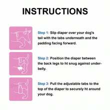 Soft Disposable Pet Dog Diapers, Elastic Waist High Absorbency Leak-Proof Puppy Sanitary Pants With Paw Print Pattern, Suitable For Female Dog Home Training And Travel - Pink - View 4