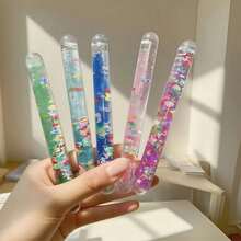 1/2/4/6pcs Liquid Sand Rotating Bar Stress Relief Portable Fun Desktop Countdown Decompression Toy Fingertip Entertainment Essential Gift For Daily Office And Entertainment Collection Display And Storage - Multicolor - View 3