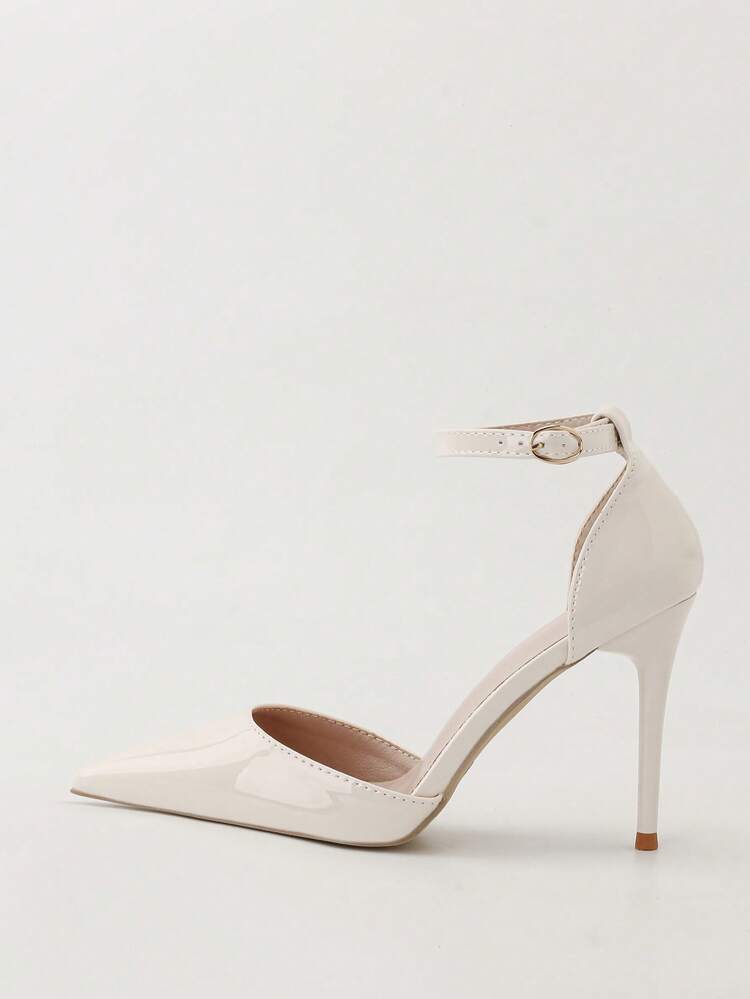 European And American Minimalist Hollow Out Women's Shoes Thin High Heel Shallow Pointed Toe Simple Cutout Sandals - Beige - View 2