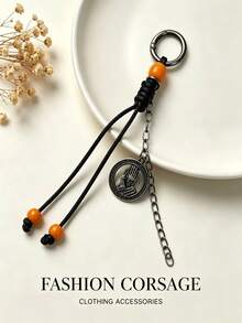 1PC Handmade Wax Rope Keychains, Vintage Knot Pendant For Bag Purse, Boho Phone Strap Purse Charm, Unique Retro Accessory Gift For Women - Multicolor - View 4