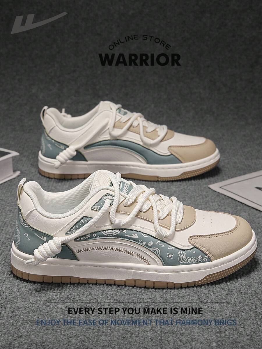 Warrior Men's Board ShoesSpring And SummerComfortable Modest Style Casual Yet Sleek Sneakers Applicable Throughout The Year Wear-Resisting All-Day Wear Training Sneakers Running Shoes - Beige/Green/Khaki - View 1