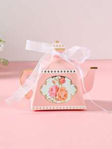 10pcs Teapot Shaped Gift Boxes, Spring Afternoon Tea Gift Candy Cookie Packaging Boxes, Elegant Paper Gift Packaging Boxes, Birthday Wedding Party Decoration Supplies, Baby Shower Party Decoration, Gender Reveal Party Decoration Supplies, Family Gathering Gift Packaging Supplies, Baby Girl First Birthday Party Decoration, Wedding Small Gifts, Tabletop Decoration, Home Decor, Spring Event Accessories, Party Small Gifts - Pink Teapot - View 10