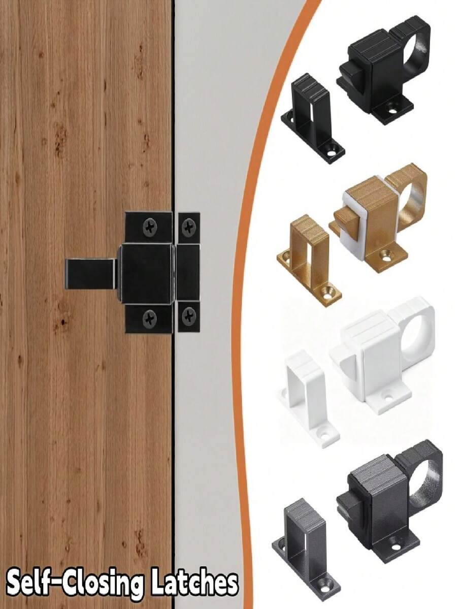 Kunci Kait Pegas Paduan Aluminium Otomatis, Baut Silinder Penutup Otomatis, Kunci Kait Geser Pintu & Jendela, Kunci Gerbang Pengaman dengan Cincin Tarik - Kunci kait persegi - View 1