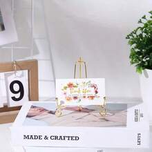 1pc (10cm/3.94in) Gold Iron Plate Display Stand, Suitable For Plates, Photos, Etc., Photo Display Stand, Card Display, Decorative Plate, Artwork - A - View 6