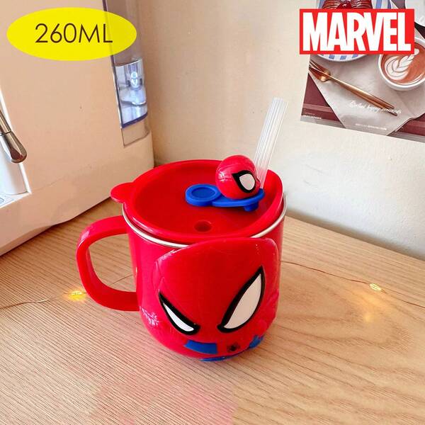 Monogram 1PC Officially Licensed Stainless Steel 3D Modeling Cup Cute Cartoon Mug High Capacity Stainless Steel Straw Cup Ergonomic Easy-To-Hold Design Suitable For Water Coffee Milk And Fruit Juice Great Birthday Christmas Gift