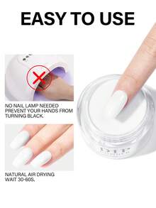 AILLSA 30g 白色浸粉，無需烘烤或照燈，快乾易操作，適合居家DIY美甲 - 白色 - 查看 7