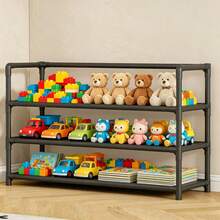 3-Tier/5-Tier Metal Standing Storage Rack, Easy Assembly, Home Entryway Shoe Rack, Bedroom Bookshelf, Living Room Multi-Function Storage Shelf, Dormitory Multi-Layer Organizer - Multicolor - View 2