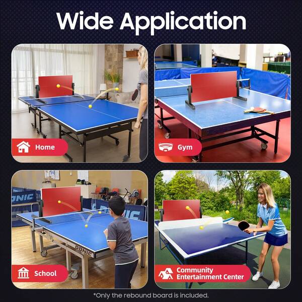 Desktop Table Tennis Rebound Training Board  66.5*33.5*2cm/26.2*13.2*0.8in, Multi-Layer Ping Pong Solo Trainer With Steel Frame & Solid Wood Base, Anti-Slip Sponge Padding For Indoor Practice