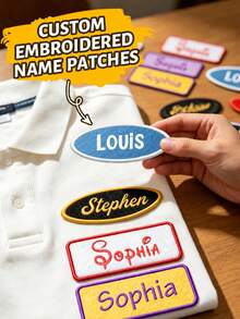 Custom Minimalist Name Patch, Personalized Badge, Suitable For Shirts And Bags, Embroidered Name, Custom Aesthetic Letter Label, Customizable Vintage Style Clothing Decoration, Daily Wear Fashion Accessory, Creative Backpack Decoration - Style I - View 1
