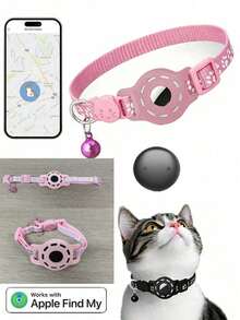 1 cái thiết bị định vị thú cưng tương thích với Apple Find My Tracker, vòng cổ phản quang tháo rời được cho mèo - Nhiều màu - Xem 14
