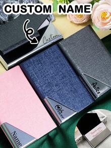 Porta Tarjetas de Visita Personalizado con Nombre, Estuche Porta Tarjetas de Visita Personalizado, Organizador de Tarjetas de Visita Personalizado, Porta Tarjetas de Visita de Cuero Personalizable, Regalos de Cumpleaños, Regalos del Día de San Valentín, Unisex, Moda, Portátil, Padre, Jefe, Colega, Madre, Amigo - Estilo A - Ver 8