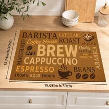 1pc Vintage Coffee English Text Pattern Diatomaceous Earth Kitchen Drain Mat, Quick-Drying Non-Slip Coffee Machine Mat And Dish Drying Pad, Suitable For Kitchen Countertop And Holiday Home Decor - Multicolor - View 13