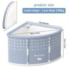 3pcs Triangular Fan-Shaped Foldable Bathtub, Portable Adult Bathtub, Large Size, Wraparound Folding Design, Corner Design, Easy To Store And Carry. - Multicolor - View 3