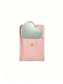 8/4/2pcs Heart-Shaped Makeup Mirror And Makeup Bag Set, Pink Glass Makeup Mirror With Elegant Makeup Bag, Portable Makeup Mirror Set, Suitable For Women, Party Gift, Women's Birthday, Holiday Gift, Bridal Gift, Back To School, Home Decor, Home Supplies, Household Essentials, Gift For Women, Gift For Men, Gift For Mother, Gift For Father, Gift For Grandfather, Gift For Grandmother - Multicolor - View 12