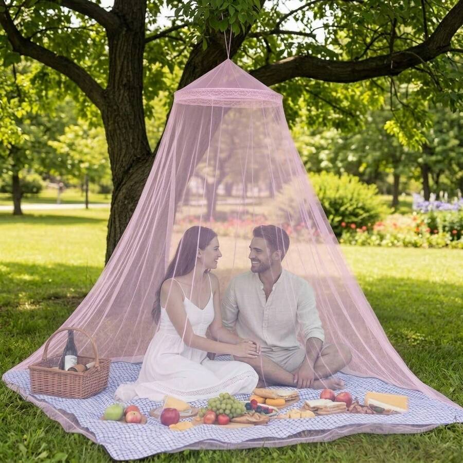 1pc Mosquito Net, Outdoor Camping Tent, Princess Dome Canopy, Indoor/Outdoor Universal, Fully Enclosed Round Dome Design, Insect-Proof, Easy To Install, Suitable For Outdoor Camping And Home - Dome Mosquito Net - View 1
