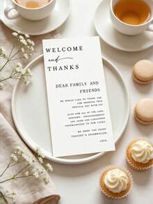 5/10/30/50pcs Thank-You Cards, Simple Welcome Message Cards, Minimalist Style Greeting Cards, Wedding Desktop Decoration, Paper Thank-You Cards, Suitable For Various Holiday Decorations, Autumn Wedding Ceremonies, High-Quality And Fashionable Design - F - View 3