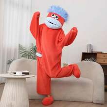 2er Pack/1er Pack/6 Stile: Weiß, Lila, Gelb, Grün Bodysuits, hochwertige Loungewear geeignet für Cosplay, Unisex Jumpsuits, Cartoon Großmäulcher Monster niedlich lustig verdickter Korallenfleece Loungewear, Paarpajamas, Cartoon Pajamas - A - Übersicht 10