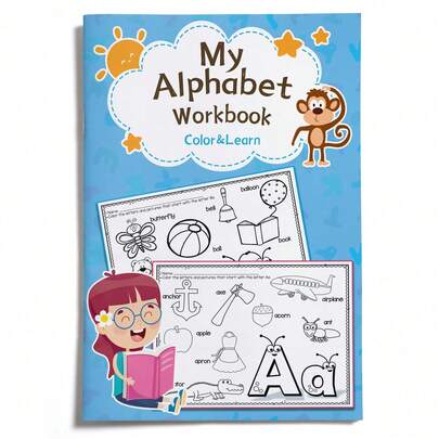 Alphabet Coloring & Letter Recognition Workbook, My Alphabet Workbook, Color And Learn Practice Notebook