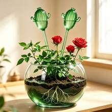 1pc/2pcs/4pcs Cactus Watering Device, PVC Material, Drip Irrigation, Automatic Plant Watering Bulb, Large Capacity, Narrow Mouth Design For Longer Watering Time, Suitable For Indoor And Outdoor Plants - Green - View 2