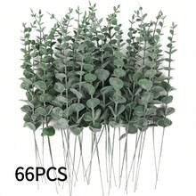 Mixed Artificial Eucalyptus Leaf Branches To Simulate Green Plants, Suitable For Home Decoration, Made Of Plastic Material, Can Be Used To Create Long-Lasting Wedding Bouquets, Romantic Table Decorations, Birthday And Graduation Ceremony Scenes - Multicolor - View 13