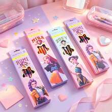 1set The Cool Girls' Theme Pencil Set Is Universal For Practicing Calligraphy And Filling In Answer Cards. The Girls' Birthday Gift Looks Outstanding. (Stochastic Style) - Multicolor - View 4