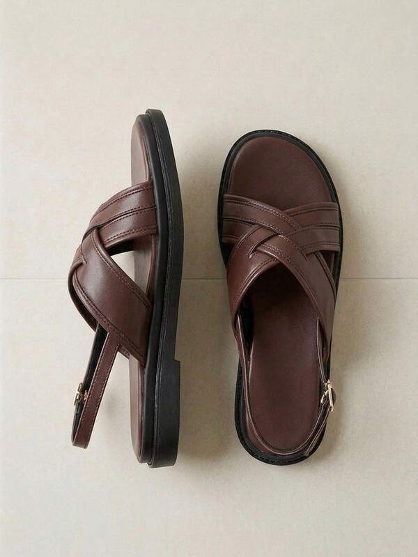 Alvarani Sandal Wanita Satu Tali dengan Gesper, Sol Tebal Bertumit Rendah, Gaya Bohemian Segar, Liburan Vintage, Ujung Terbuka, Tumit Datar, Nyaman, Musim Panas, Ringan, Mewah, Desain Niche, Unik, Serbaguna, Memanjangkan Kaki, Tanpa Bagian Belakang, Tali Belakang, Sepatu Berongga, Hak Rendah, Tidak Melelahkan, Modis, Luar Ruangan, Pantai, Musim Semi/Musim Gugur 2026, Warna Cokelat Kopi Solid, Warna Permen, Bernapas, Segar, Elegan, Cocok Dipadukan dengan Rok, Kasual, Olahraga, Berongga, Satu Tali, Anyaman Silang, Sepatu Romawi, Ukuran 33 Kecil 34 Kecil 42 Besar 41-43