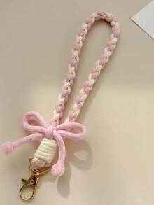 1pc Striped Bow Keychain Candy Color Phone Wrist Strap 2-In-1, Girly Pendant Accessory Wrist Short Rope Hand Strap Keychain Outdoor Travel Anti-Loss, Graduation Season Gift, Smartphone Wrist Strap, Strap, Short Wrist Strap Bag Hanging Chain Universal, Doll Plush Backpack Water Bottle Hanging Rope Anti-Loss Rope Beaded Hanging Rope Car Key Pendant - Multicolor - View 12