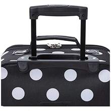 Fashion Softside Upright Lage Set, Expandable, Telescopic Handle, Wheel, Black Dot, 2-Piece 14/19 - Black Dot - View 6