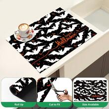 1pc Black & White Bat Pattern Diatom Mud Kitchen Drain Mat, Quick-Drying Absorbent Non-Slip Coffee Machine Pad & Dish Drying Mat, Suitable For Kitchen Countertop And Halloween Home Decor - Multicolor - View 5