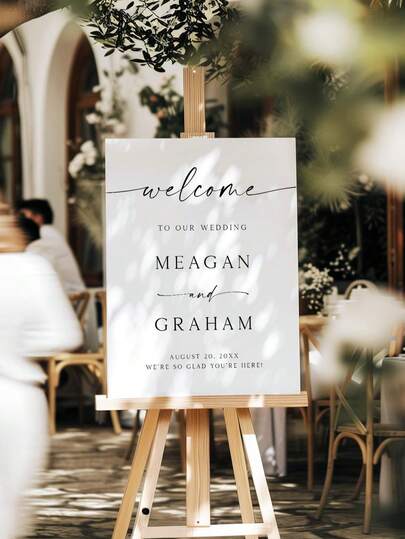 Custom Wedding Welcome Sign, Custom Plaque, Wedding Plaque, Personalized Plaque, Personalized Welcome Sign, Party Gift, DIY Party Entrance Sign, Upload Your Photo, Suitable For Birthday, Retirement, Wedding Party And Home Decor, Photo Welcome Sign, Elegant Photo Wedding Welcome Sign Template, Welcome Board, Wedding Photo Collage, Modern Welcome Sign, Printable Wedding Reception Poster
