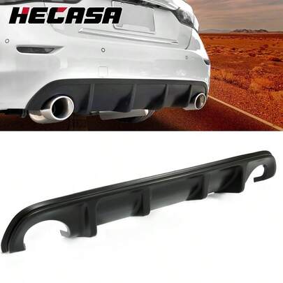HECASA Black Rear Bumper Diffuser Lip Spoiler Black For 2014-2017 Infiniti Q50