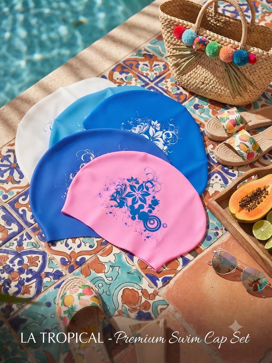 1 pieza Gorro de natación de silicona, impermeable & antideslizante, cómodo & transpirable, alta elasticidad, unisex, equipo de natación, esencial de playa, accesorio de playa, flotador de piscina - A - Ver 1