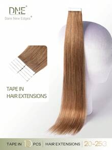 DNE HAIR 10件組 100%人髮隱形接髮片，中棕色高光澤淺棕直髮，14-22英吋長，絲滑無縫，頂級品質，髮尾豐厚，適合細髮，女性美髮沙龍與日常使用 - S4/27 - 查看 1