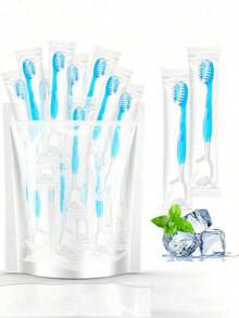 50pcs Mini Travel Toothbrush, 5-In-1 Pre-Packaged Mini Toothbrush, Dental Floss, Toothpick, Tongue Cleaner, Portable Fresh Toothbrush - Multicolor - View 1