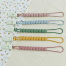 1PC Stretchy Silicone Baby Bottle Fix Lanyard, Lockable Safety Clip Anti-Lost Chain For Sippy Cup & Teether - Multicolor - View 11