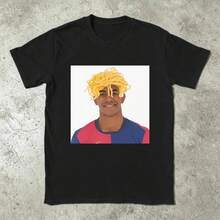 L-Lamine FootballStar Y-Yamal T-Shirt Summer  Leisure T Shirts Men Cotton O Neck Oversized Tees Short Sleeves Vintage Tshirt XRJV - Black - View 2