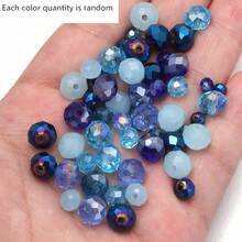 1 paquete de cuentas de cristal de punto en tonos azules, tonos de color aleatorios (cantidad aleatoria por color) - Azul - Ver 3