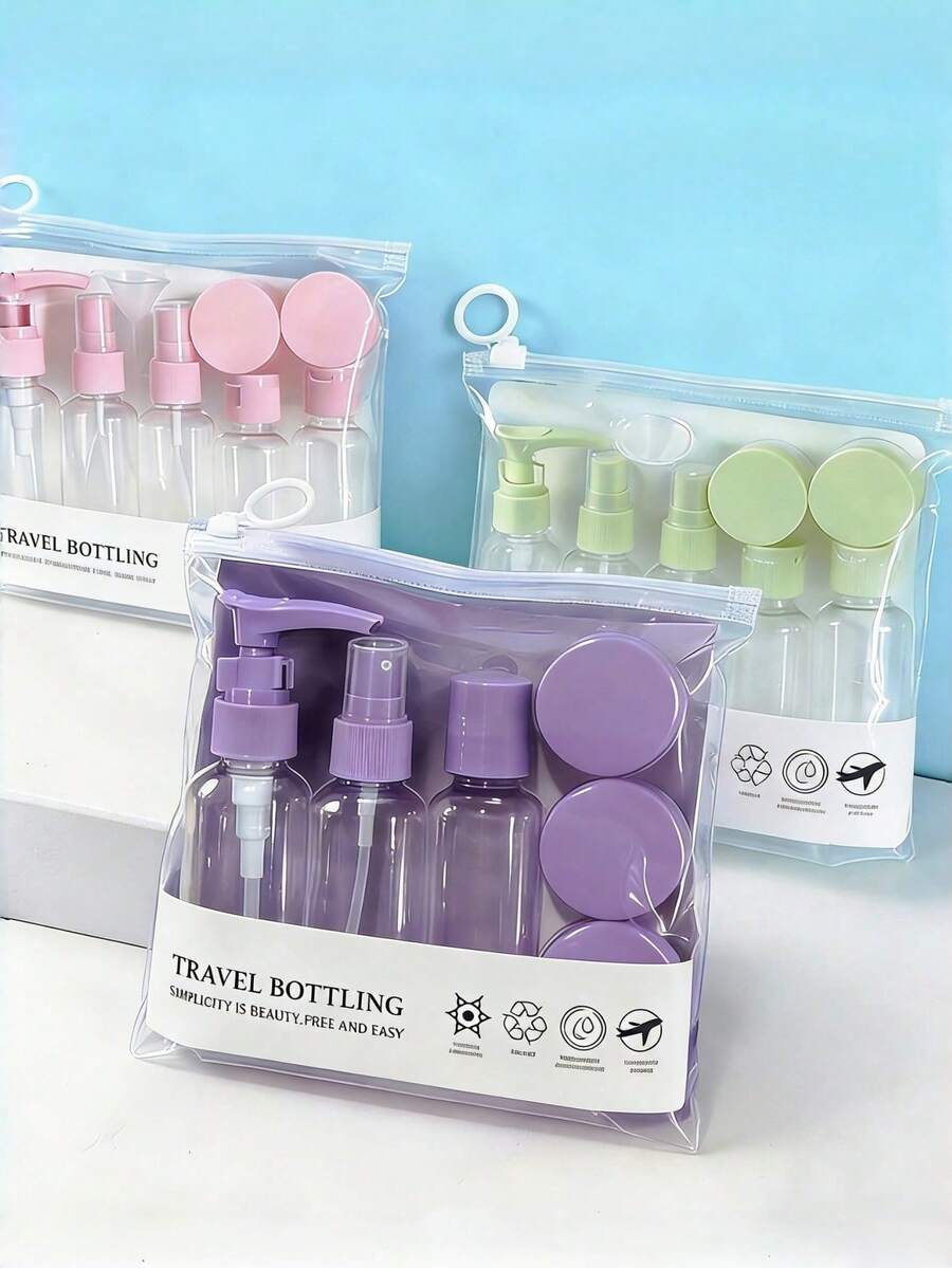 Multi-Purpose Travel Refillable Bottle Set, Includes Spray Bottle And Cream Jar, Leak-Proof Cosmetic Containers, Easy To Clean And Portable, Suitable For Air Travel