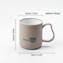 304不鏽鋼平底咖啡杯，耐摔雙層杯，附手柄塑膠杯，可重複使用牛奶茶杯，適合學生、學校、辦公室 - 彩色 - 查看 15