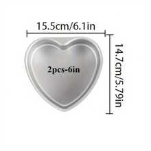 2/3pcs 3/4/5/6/8/10 Inch Heart-Shaped Aluminum Cake Molds, Anodized, Suitable For Chiffon Cake, Pudding, Ideal For Valentine's Day Baking, Fixed Bottom, Party Use, Kitchen Baking Tools - Silver - View 15