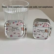 1 buah Casing Pelindung Warna Solid dengan Desain Kartun Bintang dan Anak Anjing yang Lucu, Kompatibel dengan Earphone Bluetooth Apple 1/2, 3/4, Pro/Pro2, Pro3 - MultiWarna - View 1