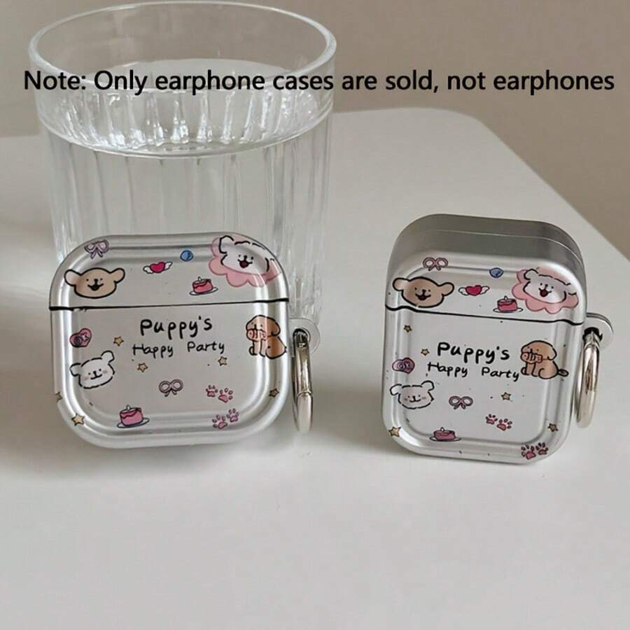 1 buah Casing Pelindung Warna Solid dengan Desain Kartun Bintang dan Anak Anjing yang Lucu, Kompatibel dengan Earphone Bluetooth Apple 1/2, 3/4, Pro/Pro2, Pro3 - MultiWarna - View 1