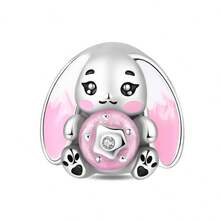 1pc Silver-Plated Pink Tone Cute Hollow Bead, Bow Elephant, Camera Koala, Donut Rabbit, Rhinestone Toaster, Soft Pink Enamel With Colorful Zirconia, Suitable For Bracelet Necklace, Handmade DIY Jewelry, Girly Cute Style Holiday Gift Accessory - Multicolor - View 14