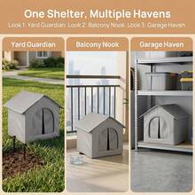 Outdoor Air-Conditioned Cat House Designed For Cats, Comfortable Warm Cat Bed With Windproof Curtain Opening, Waterproof Sun-Proof Wind-Proof Snow-Proof Pet House, Durable Non-Collapsing Cat Nest Suitable For All Seasons - one-size - View 12